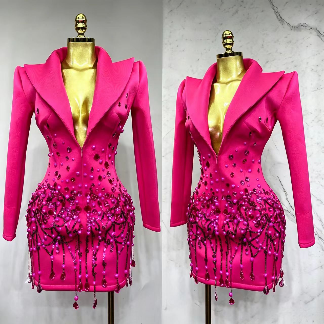 반짝이는 크리스탈 체인 진주 긴팔 미니 드레스 여성 생 - Mini Electric Sewing Machine Handheld 리뷰 및 가격