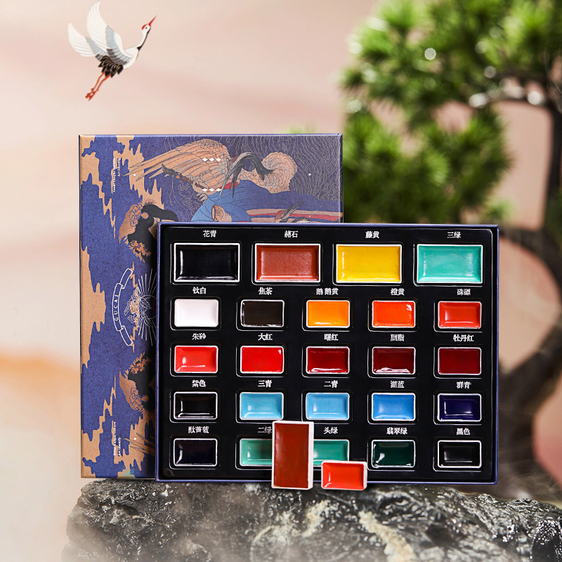 24색 고체 중국어 회화 안료 세트 높은 색 농도 강한 - Watercolor Paint Set Solid Pigment 리뷰 및 가격