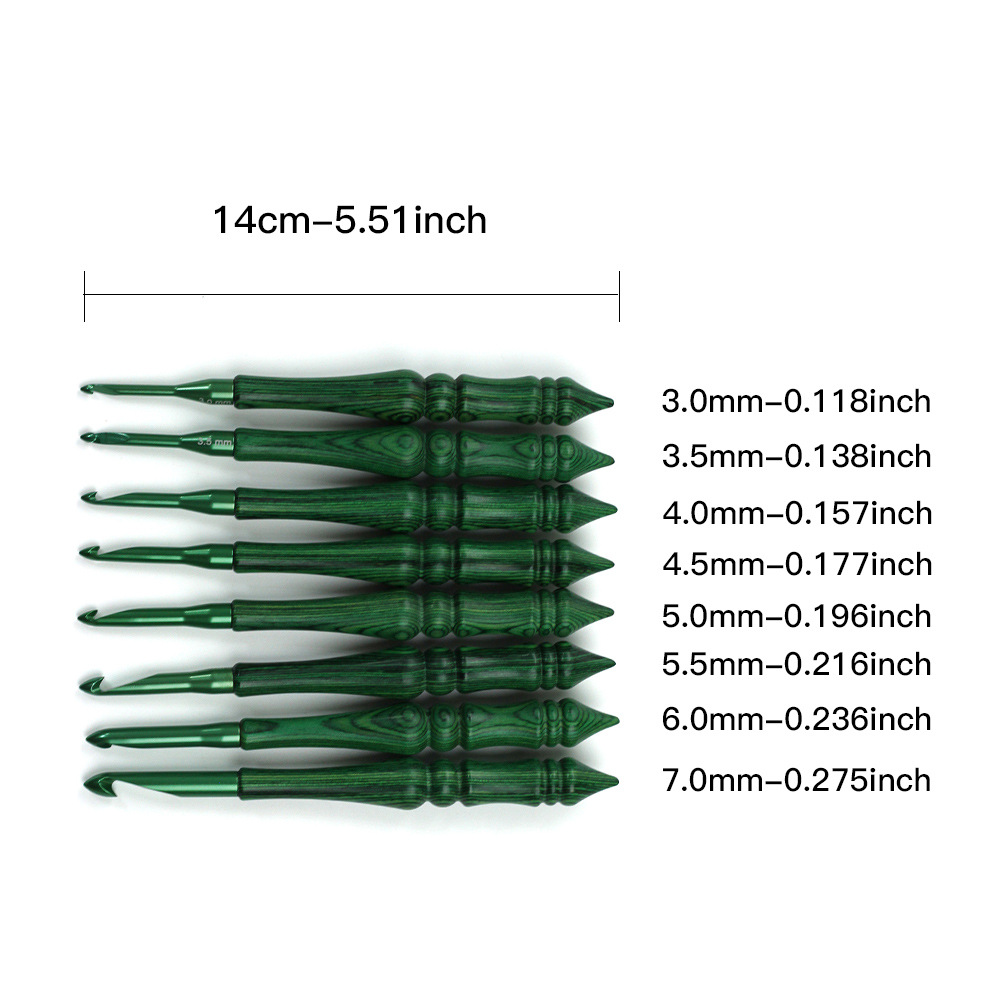 녹색 합성 나무 손잡이가 달린 8개 세트의 코바늘, 유 - Wooden Crochet Hooks Ergonomic Handle 리뷰 및 가격