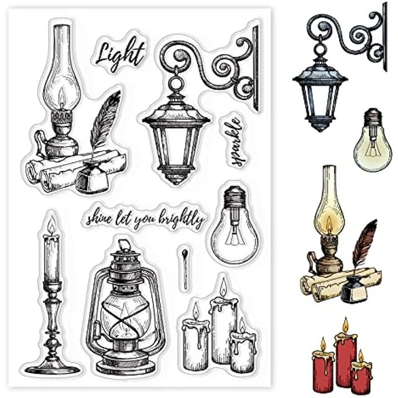 빈티지 조명 실리콘 클리어 스탬프 양초 및 가로등 투명 - Clear Silicone Stamps For Card Making 리뷰 및 가격