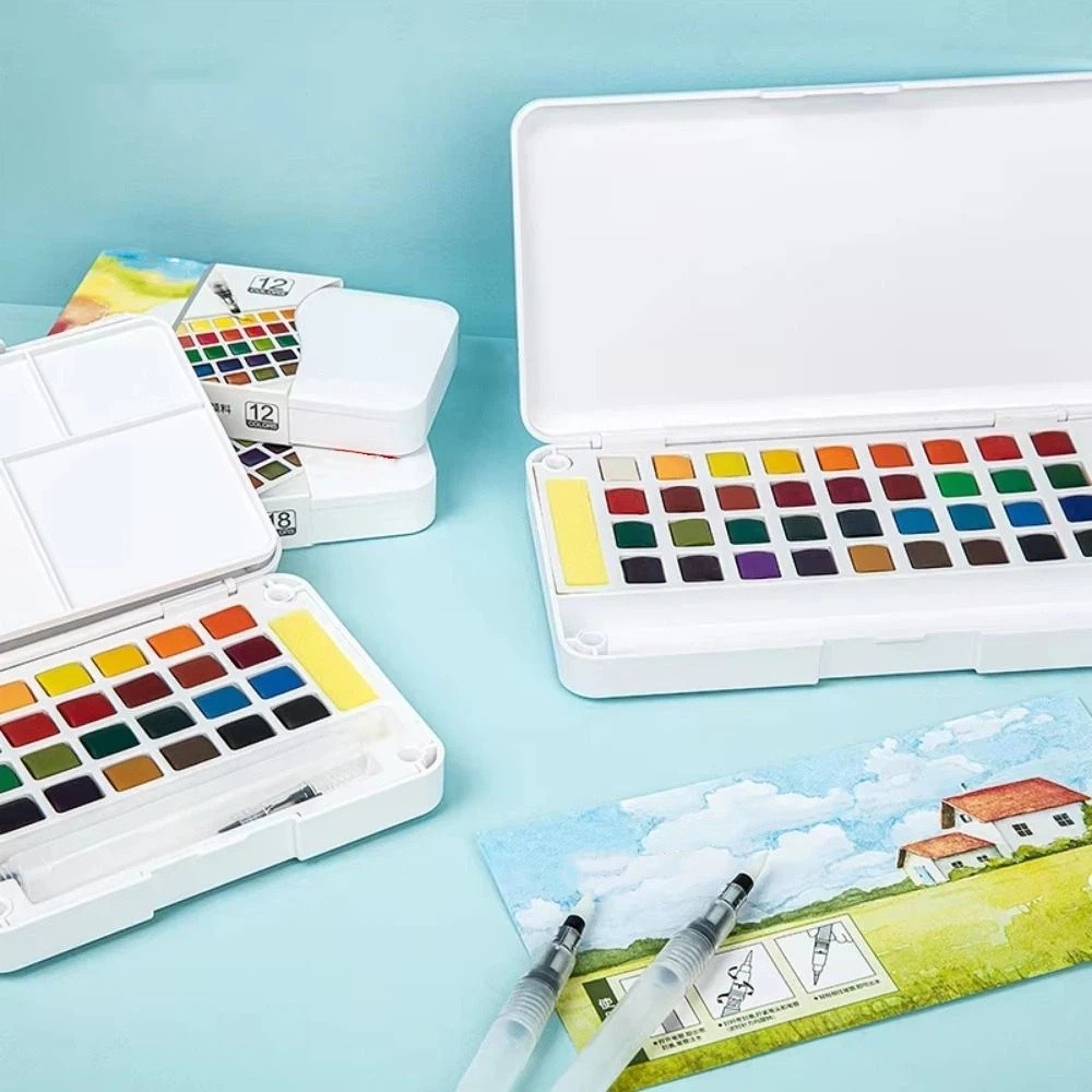 12/18/24/36가지 색상의 고체 수채 물감 세트, - Watercolor Paint Set Solid Pigment 리뷰 및 가격